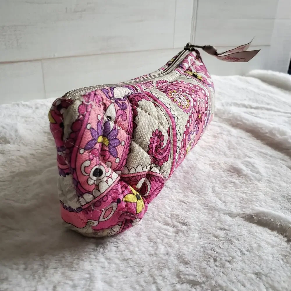 Vera Bradley Brush and Pencil Pouch in Paisley Meets Plaid Pattern